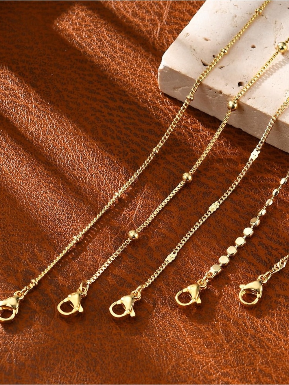 14K Gold Plated Stackable Bracelet Set - Picture 5 of 5